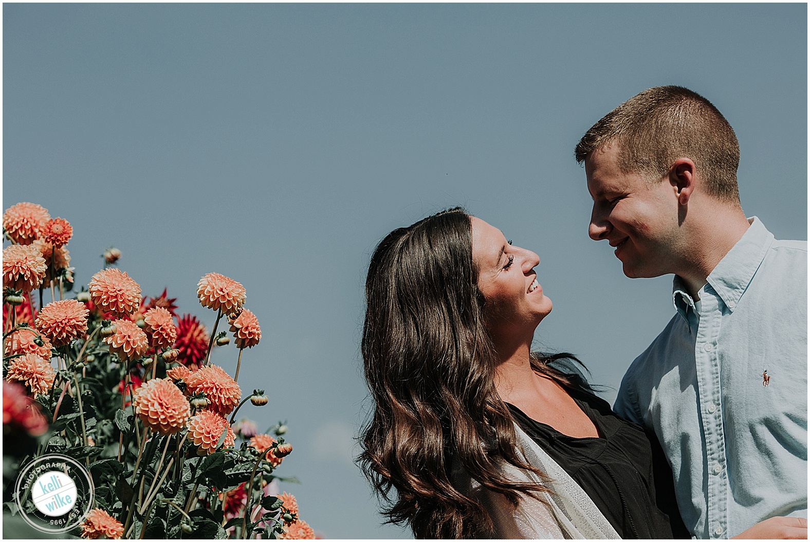 engagement photography in flowers
