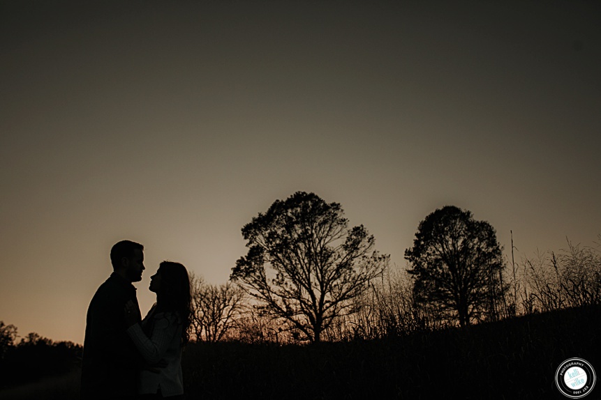 sunset photo silhouette in the field at longwood gardens 