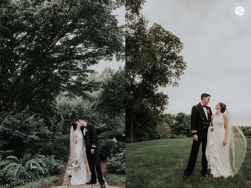 outdoor bride and groom portraits at greenville country club