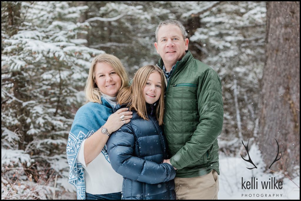 family portrait in Jackson Wyoming in the winter