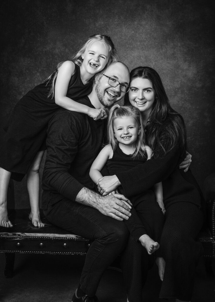 family portrait in black and white